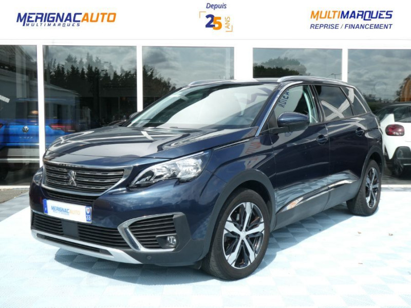 Peugeot 5008 II 1.2 Puretech 130 EAT6 ALLURE 7PL Grip Control ESSENCE BLEU BOURRASQUE METAL Occasion à vendre