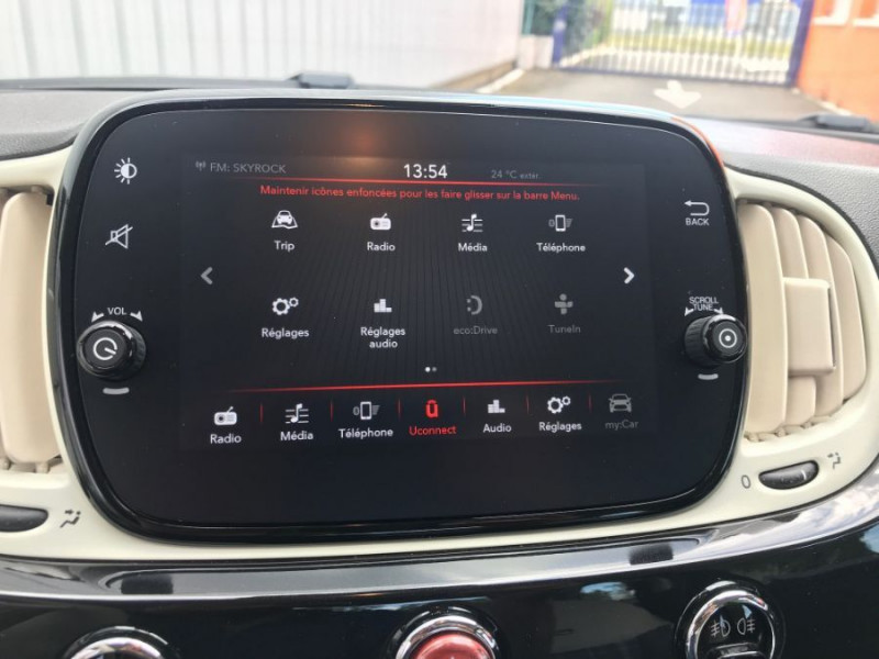 Photo 8 de l'offre de FIAT 500 1.2 69 Dualogic LOUNGE CarPlay à 15450€ chez Mérignac auto