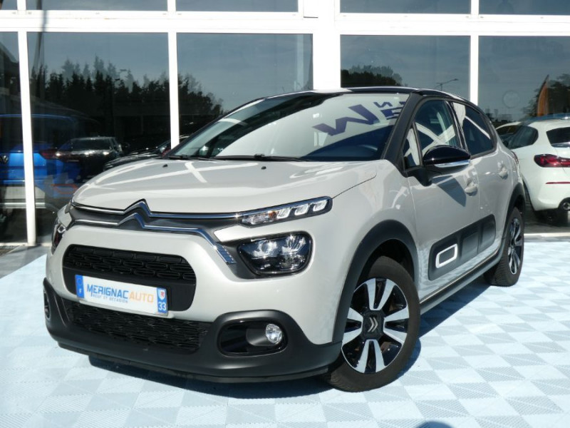 Citroen C3 III NEW 1.2 PureTech 110 EAT6 SHINE CarPlay SC JA16 ESSENCE SABLE NACRE TOIT NOIR Occasion à vendre