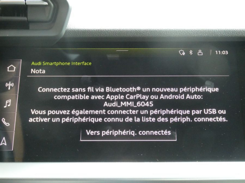 Photo 8 de l'offre de AUDI A3 IV BERLINE 35 TFSI 150 S Tronic 7 4P DESIGN LUXE CUIR Camera ACC à 30450€ chez Mérignac auto