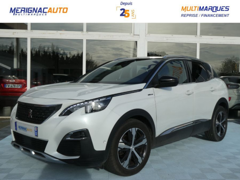 Peugeot 3008 II 1.5 BlueHDi 130 EAT8 GT LINE TOIT Ouvrant Hayon EL. Grip.C. 1ère Main DIESEL BLANC NACRE TOIT NOIR Occasion à vendre