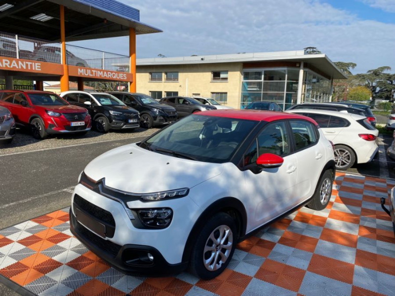 Citroen C3 III NEW 1.2 PureTech 83 FEEL BUSINESS GPS Clim Auto Radar RER LED ESSENCE BLANC TOIT ROUGE Occasion à vendre