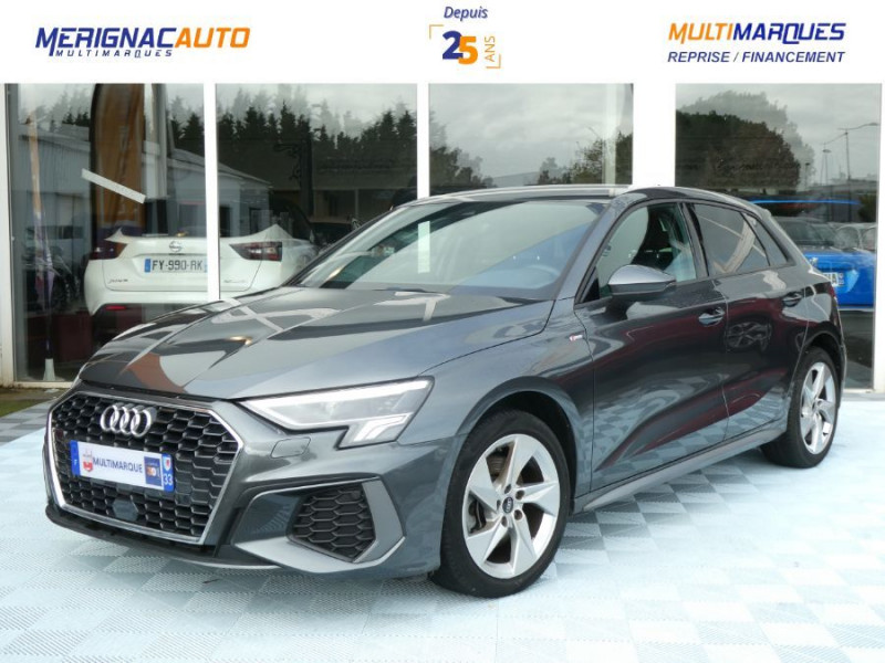 Photo 1 de l'offre de AUDI A3 SPORTBACK IV 30 TFSI 110ch BVM6 S-Line Matrix GPS Carplay à 23970€ chez Mérignac auto