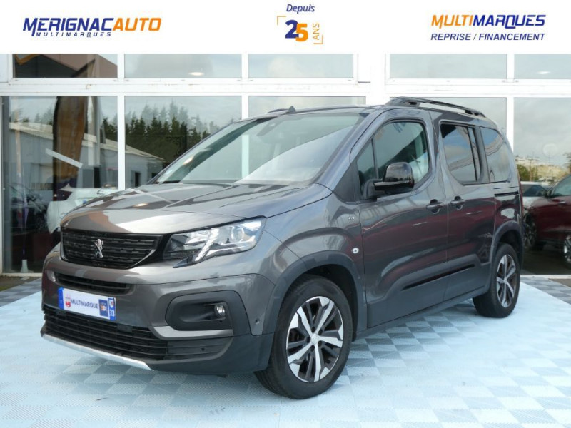 Peugeot RIFTER 1.5 BlueHDi 100 BVM6 GT JA17 CarPlay ADML Radars DIESEL GRIS PLATINIUM Occasion à vendre