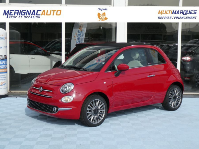 Fiat 500C 1.2 69 Dualogic LOUNGE JA16 1ère Main ESSENCE ROUGE PASSIONE Occasion à vendre