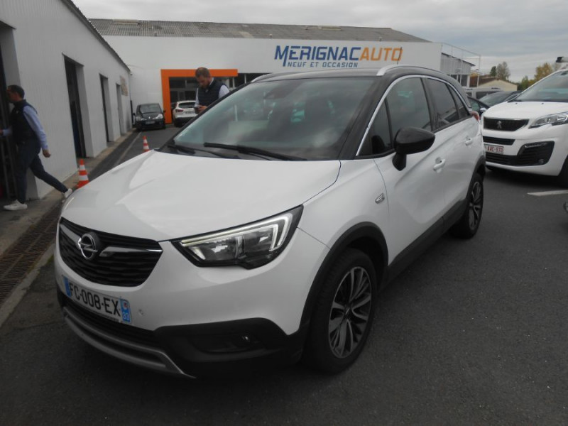 Opel CROSSLAND X 1.2 Turbo 110 BVM6 DESIGN 120ANS Camera 1ère Main ESSENCE BLANC TOIT NOIR Occasion à vendre