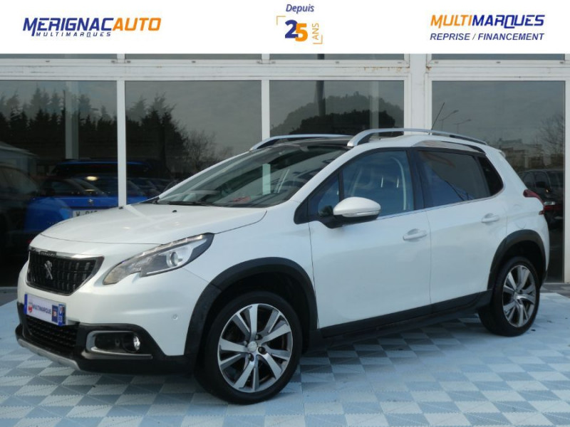 Peugeot 2008 1.6 BlueHDi 120 BVM6 ALLURE GPS TOIT Pano JA17 DIESEL BLANC NACRÉ Occasion à vendre