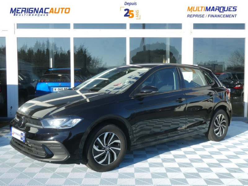 Volkswagen POLO VI 1.0 TSI 95 DSG7 LIFE Camera CarPlay Radars ESSENCE NOIR INTENSE NACRE Occasion à vendre