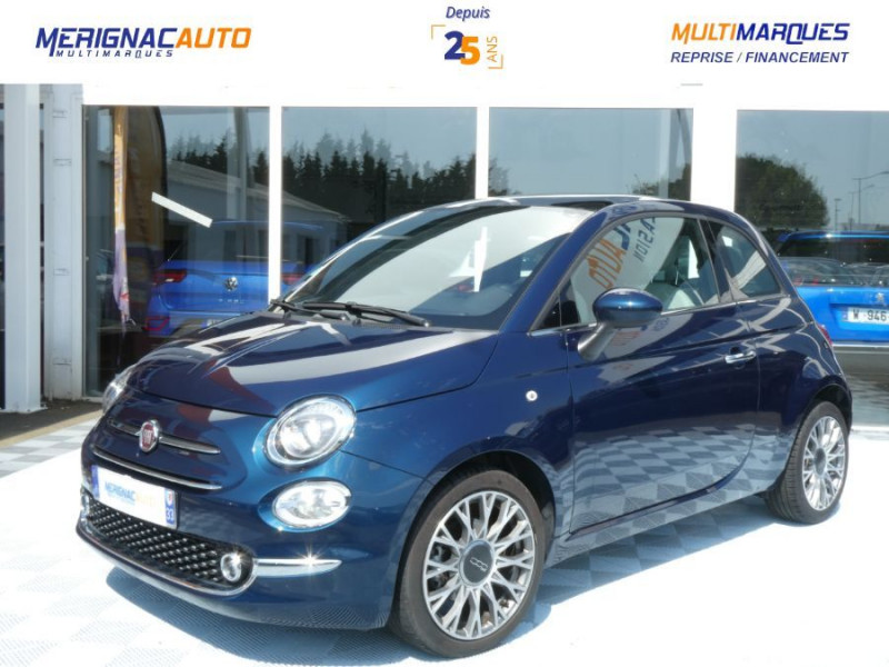 Fiat 500 1.0 70 BVM6 HYBRID STAR Toit Pano JA16 CarPlay 7" ESSENCE EPIC BLUE METAL Occasion à vendre