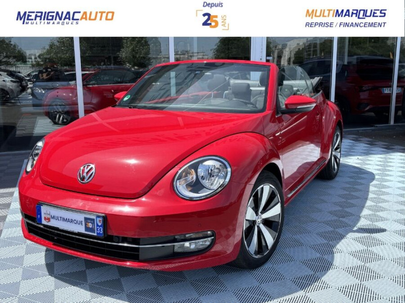 Volkswagen COCCINELLE CABRIOLET 1.2 TSI 105 BVM6 DESIGN JA18 Radars 1ère Main ESSENCE ROUGE Occasion à vendre