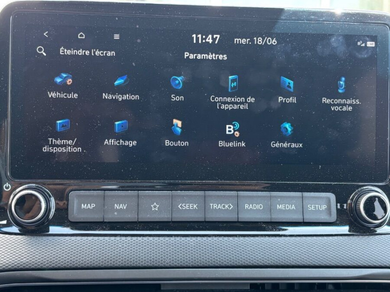 Photo 22 de l'offre de HYUNDAI KONA 1.6 HYBRID 141DCT-6 EXECUTIVE CUIR SE Camera JA18 à 20950€ chez Mérignac auto