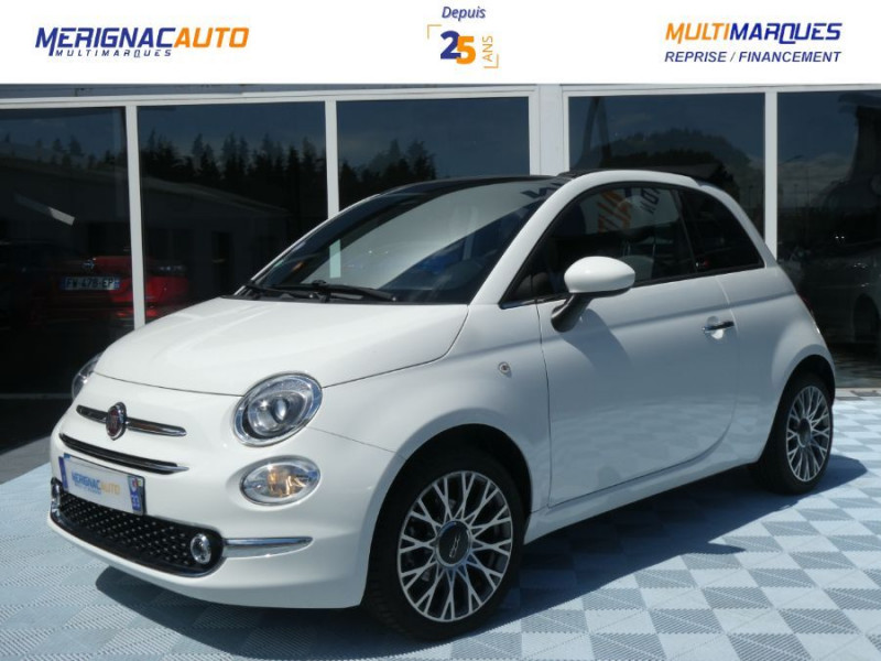 Photo 1 de l'offre de FIAT 500C 1.2 69 Dualogic STAR JA16 CarPlay 7" à 15950€ chez Mérignac auto