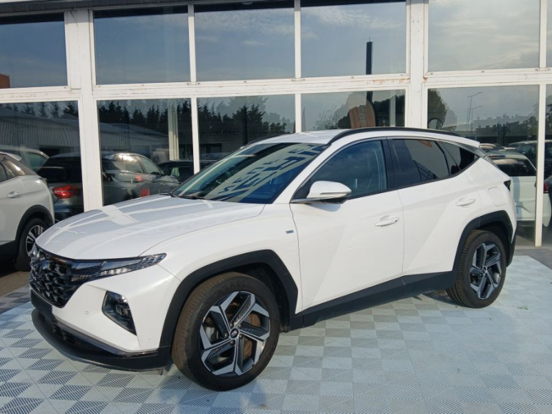 Hyundai TUCSON IV 1.6 CRDI 136 DCT-7 HYBRID 48V 2WD CUIR SE JA19 Hayon EL. Attel. DIESEL BLANC Occasion à vendre