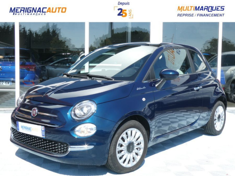 Photo 1 de l'offre de FIAT 500 1.0 70 BVM6 HYBRID DOLCEVITA Toit Pano CarPlay 7" à 13450€ chez Mérignac auto