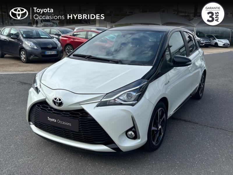 Toyota Yaris 100h Collection 5p MY19 Hybride Blanc Nacré bi-ton Toit Noir Occasion à vendre
