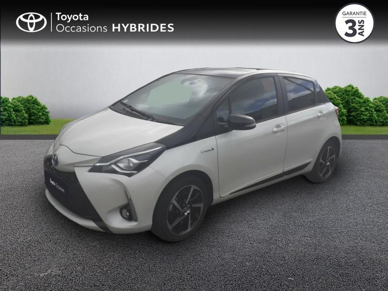 Toyota Yaris 100h Collection 5p MY19 Hybride : Essence/Electrique Blanc Nacré bi-ton Toit Noir Occasion à vendre