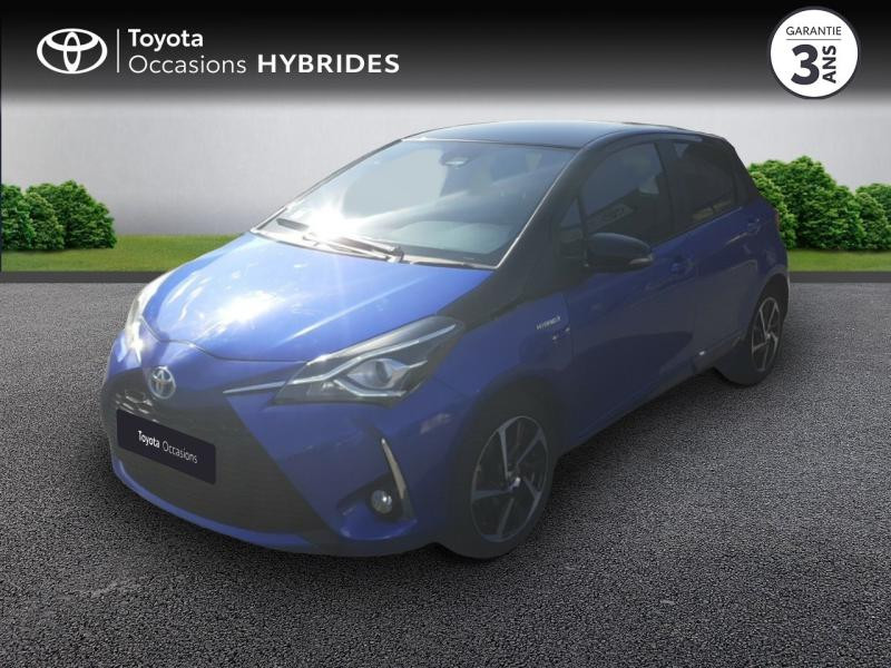 Toyota Yaris 100h Collection 5p MY19 Hybride : Essence/Electrique Bleu Nebula bi-ton Toit Noir Occasion à vendre