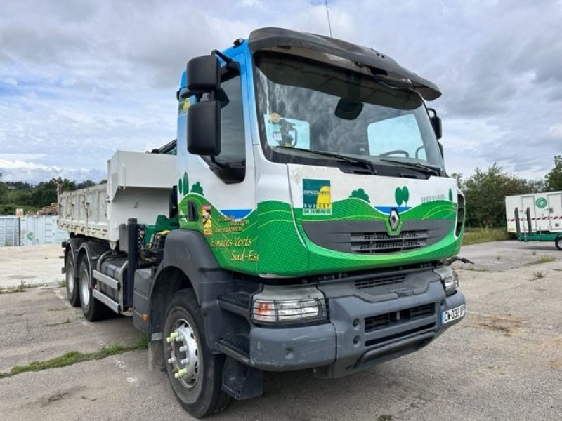 Renault Trucks KERAX 6X4  430 DXI  BI-BENNE ET GRUE Diesel BLANC Occasion à vendre