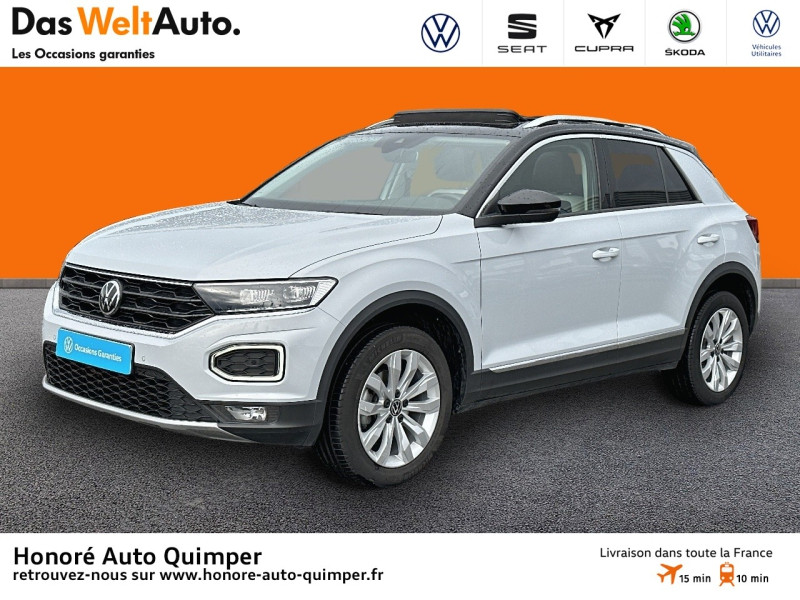 Volkswagen T-Roc 1.5 TSI EVO 150ch Carat S&S Essence White Silver/Noir Occasion à vendre