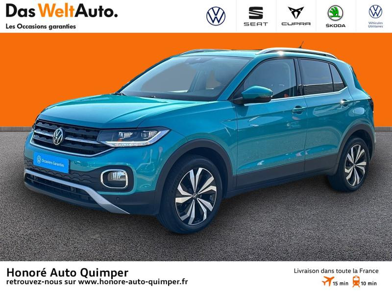 Volkswagen T-Cross 1.0 TSI 110ch Carat DSG7 Essence Turquoise Maui métallisée Occasion à vendre