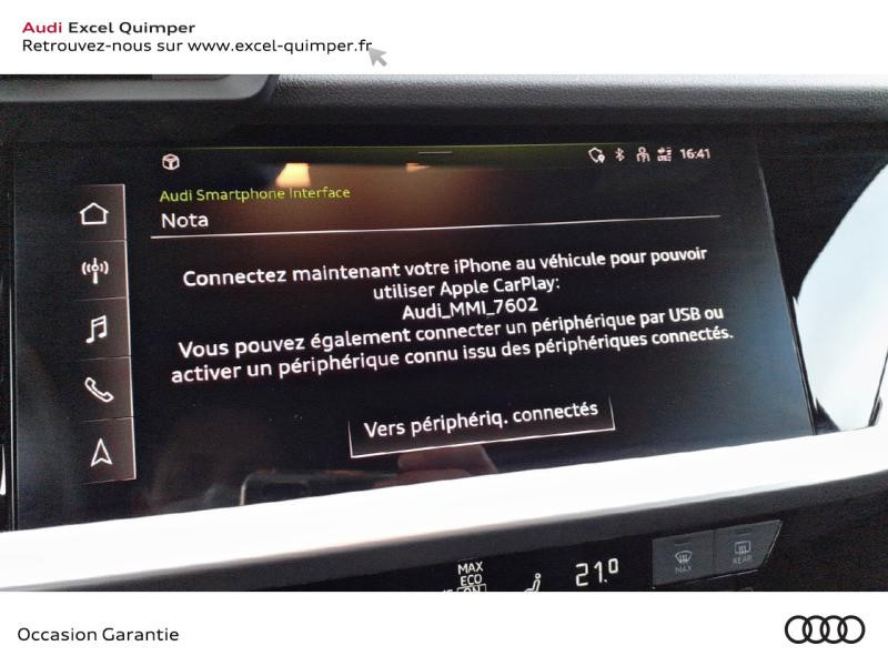 Photo 12 de l'offre de AUDI A3 Sportback 40 TFSI e 204ch Design S tronic 6 à 37990€ chez Excel - Audi Quimper