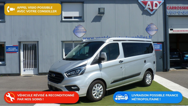 Ford TRANSIT CUSTOM  NUGGET 320 L1H1 2.0 ECOBLUE 185CH BVA6 Diesel ARGENT METAL Occasion à vendre