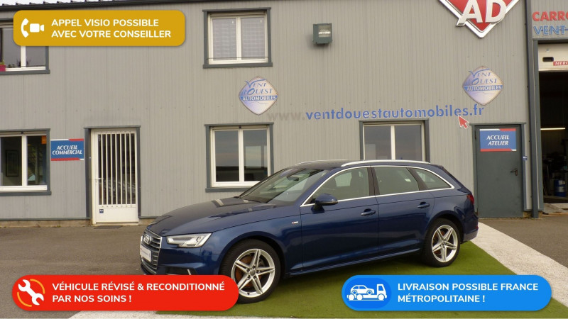 Audi A4 AVANT 2.0 TDI 150CH S LINE S TRONIC 7 Diesel BLEU FONCE METAL Occasion à vendre