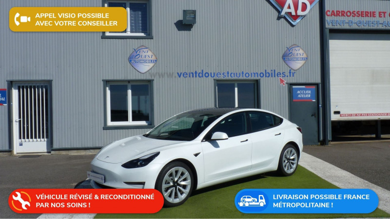 Tesla MODEL 3 LONG-RANGE DUAL MOTOR AWD MY21 Electrique BLANC NACRE Occasion à vendre