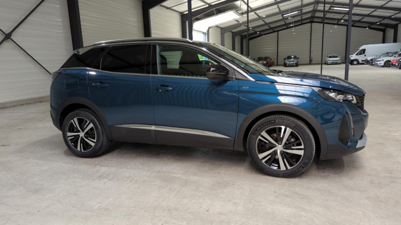 Peugeot 3008 1.2 PURETECH 130CV EAT8 GT + SIEGES CHAUFFANTS + HAYON MAINS LIBRES Essence BLEU CELEBES / TOIT NOIR Occasion à vendre