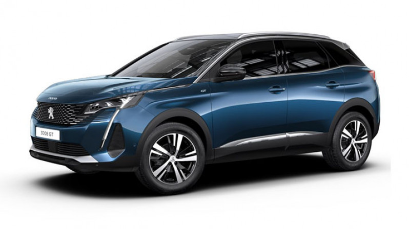 Peugeot 3008 1.2 PURETECH 130CV EAT8 GT + SIEGES CHAUFFANTS + HAYON MAINS LIBRES Essence BLEU CELEBES / TOIT NOIR Occasion à vendre