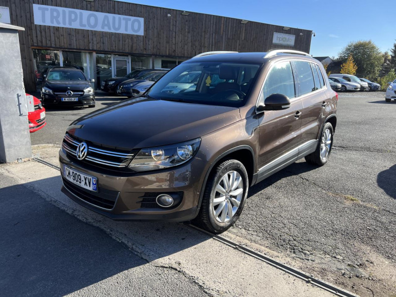 Volkswagen TIGUAN 2.0 TDI 110 CARAT GPS CUIR DISTRI OK DIESEL MARRON FONCE Occasion à vendre