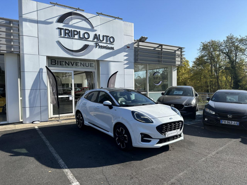 Ford PUMA 1.0 ECOBOOST MHEV - 125 S&S ST LINE X PEMIERE MAIN   SUIVI FORD   GPS   TOIT OUVRANT   CAMERA AR ESSENCE BLANC Occasion à vendre