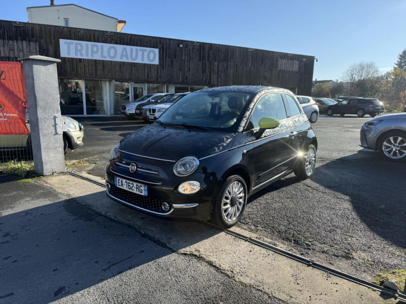 Fiat 500 1.2I - 69 LOUNGE GPS   RADAR AR ESSENCE NOIR Occasion à vendre