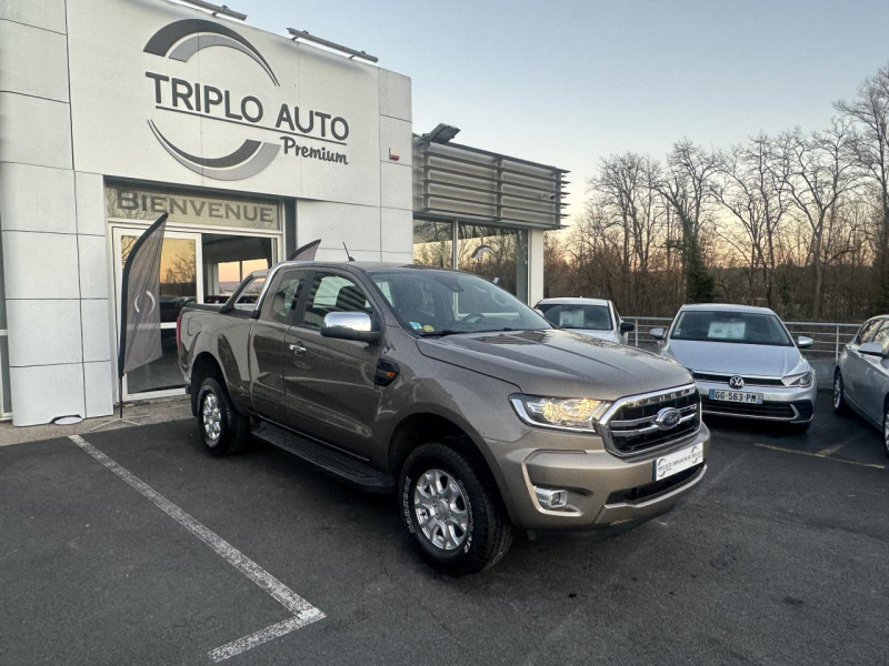 Ford RANGER 2.0 ECOBLUE - 170 - BVA - STOP & START SUPER CABINE XLT GPS   CAMERA AR   ATTELAGE DIESEL GRIS CLAIR Occasion à vendre