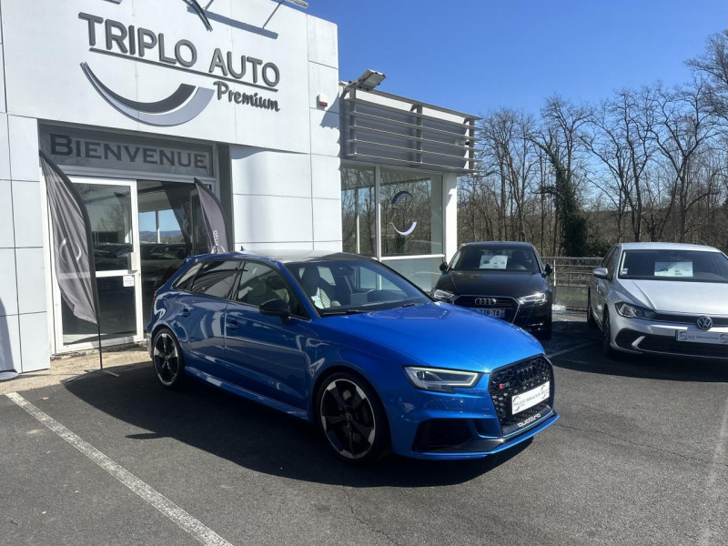 Audi A3 RS3 SPORTBACK QUATTRO 2.5 TFSI - 400 - BV S-TRONIC GPS   CAMERA AR  ESSENCE BLEU CLAIR Occasion à vendre