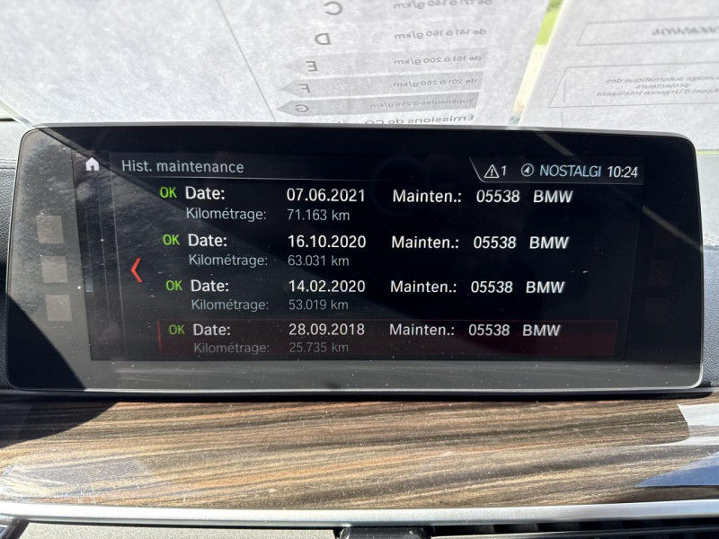 Photo 28 de l'offre de BMW SERIE 5 520D - BVA STEPTRONIC  G30 F90 SUIVI BMW LUXURY  - GPS   CAMERA AR à 23490€ chez Triplo auto