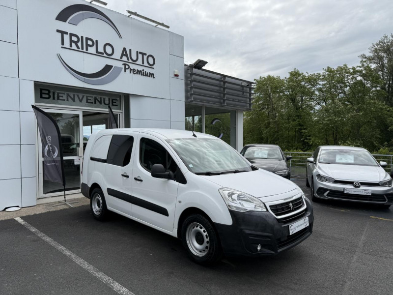 Peugeot PARTNER LONG 1.6 BLUEHDI - 100 CABINE APPROFONDIE GPS   ATTELAGE   RADAR AR DIESEL BLANC Occasion à vendre