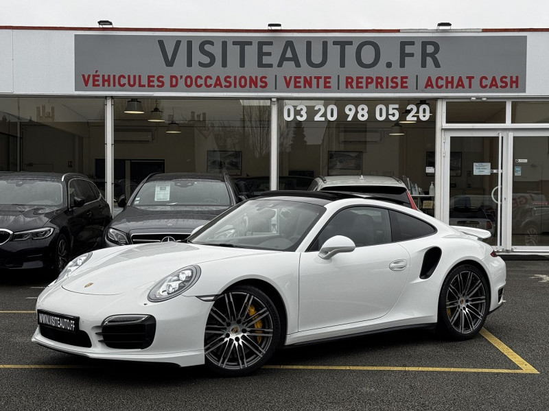 Porsche 911 COUPE (991) TURBO S TOIT OUVRNT PDLS+ SIEGES CHAUFFANTS PACK CUIR CIEL DE TOIT ALCANTARA Essence BLANC Occasion à vendre