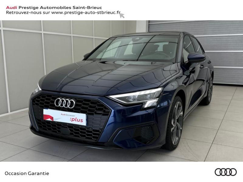 Audi A3 Sportback 35 TFSI 150ch Design Luxe S tronic 7 Essence/Micro-Hybride Bleu Navarre métallisé Occasion à vendre