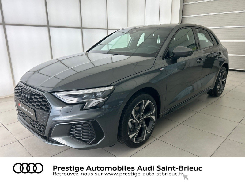 Audi A3 Sportback 30 TFSI 110ch S line S tronic 7 Essence/Micro-Hybride Gris Daytona nacré Occasion à vendre