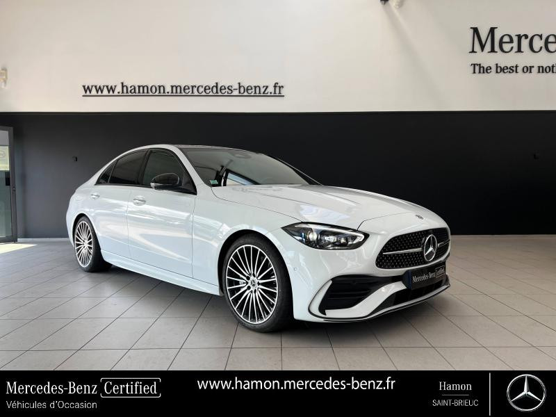 Mercedes-Benz Classe C 220 d 200ch AMG Line Diesel/Micro-Hybride Blanc opalithe métallisé Occasion à vendre