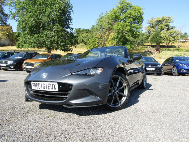 Mazda MX-5 CC 2L 160 CV COUPÉ CABRIOLET BOITE 6V LUXE SPORT CAMÉRA CUIR GPS RÉGULATEUR LEDS Essence GRIS FUDJI Occasion à vendre
