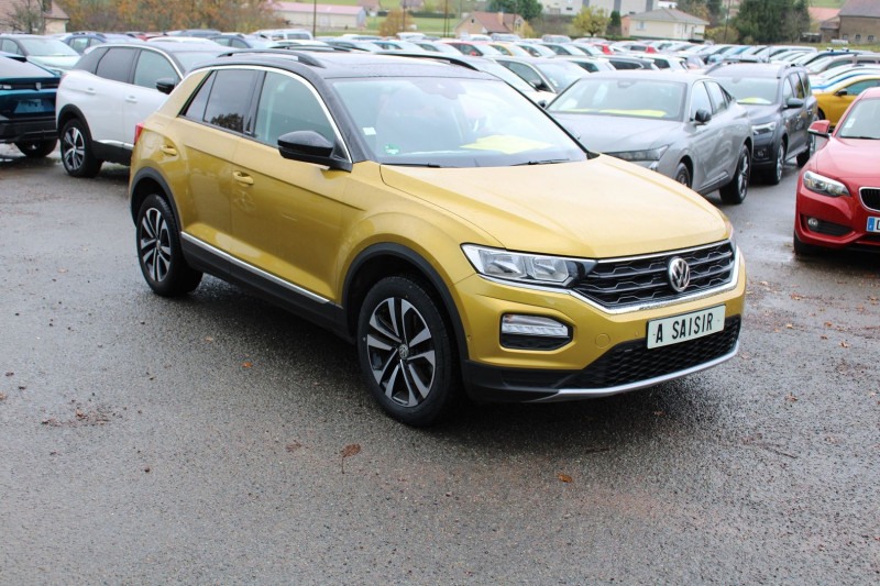 Volkswagen T-ROC 2L TDI 150 CV IQDRIVE DIESEL BOITE AUTO DSG7 CAMÉRA TOIT PANO GPS RÉGULATEUR ABS Diesel JAUNE TOIT NOIR Occasion à vendre