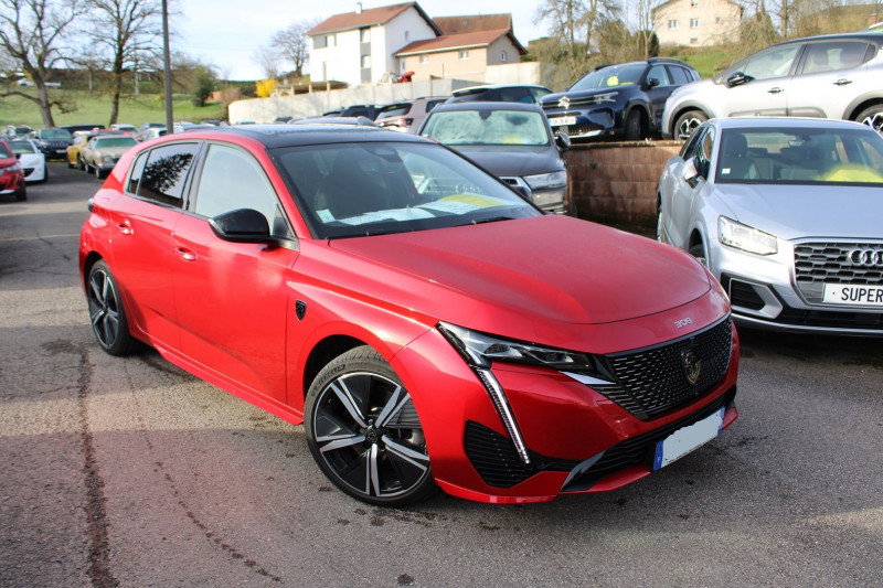 Peugeot 308 PHASE 4 GT 180 CV HYBRIDE GPS 3D CAMÉRA FULL LED TOIT PANO JA 18 USB BOITE AUTO EAT-8 Hybride ROUGE ELIXIR Occasion à vendre