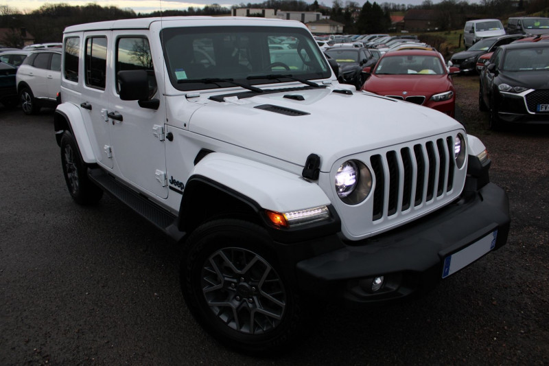 Jeep WRANGLER UNLIMITED HYBRIDE 380 CV  4X4  80TH ANNIVERSARY GPS 3D CAMÉRA FULL LED ATTELAGE BOITE AUTO Hybride BLANC ALPIN Occasion à vendre