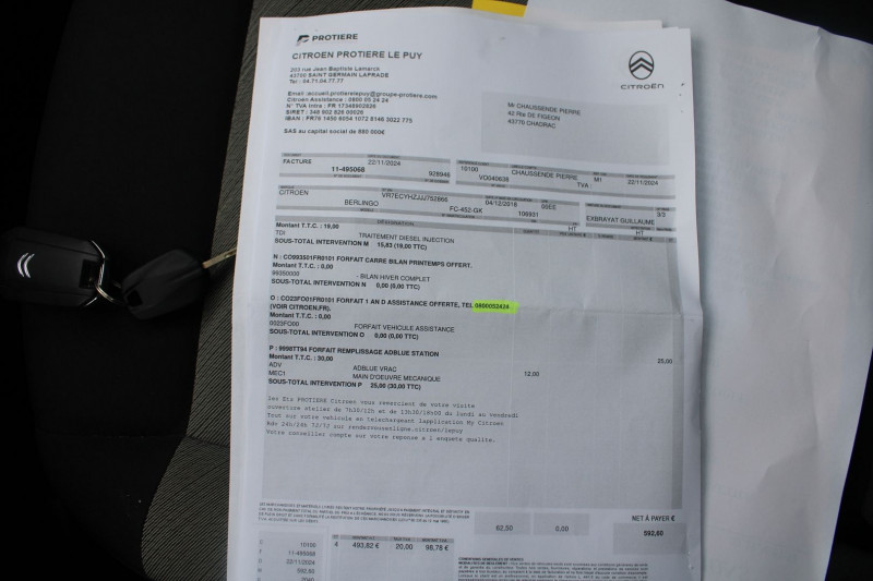 Photo 16 de l'offre de CITROEN BERLINGO 4 SHINE BLUE HDI 130 CV GPS 3D CAMÃRA MP3 USB JA 17 TOIT PANO RÃGULATEUR BLUETOOTH à 16500€ chez Bougel transactions