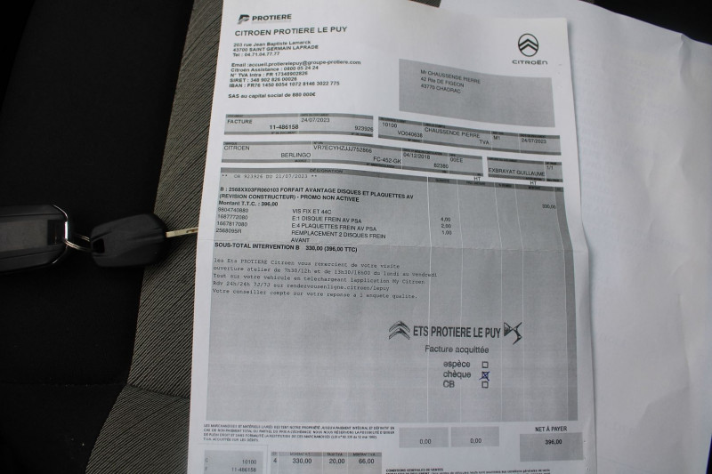 Photo 17 de l'offre de CITROEN BERLINGO 4 SHINE BLUE HDI 130 CV GPS 3D CAMÃRA MP3 USB JA 17 TOIT PANO RÃGULATEUR BLUETOOTH à 16500€ chez Bougel transactions