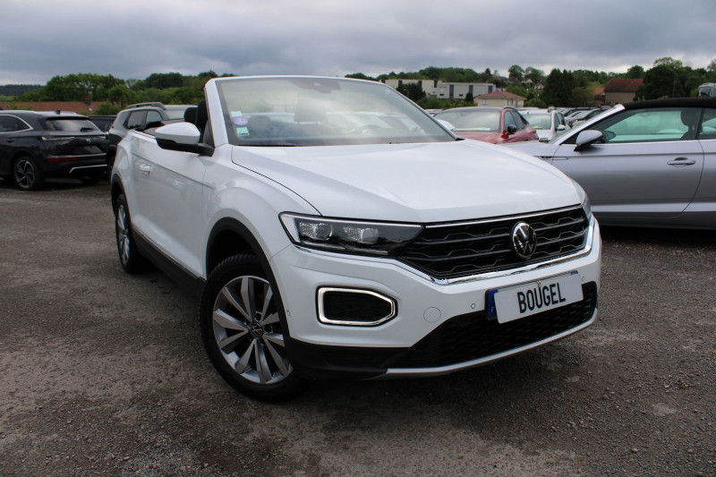 Volkswagen T-ROC CABRIOLET TSI 110 CV STYLE TURBO BOITE 6V USB 3D GPS CAMÃRA FULL LEDS RÃGULATEUR ADAPTATIF Essence BLANC CRISTAL Occasion à vendre