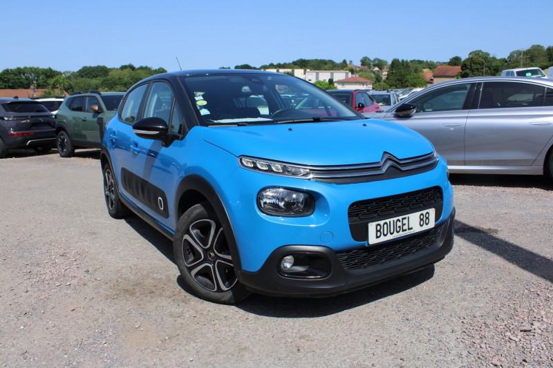 Citroen C3 III 1L5 BLUEHDI 100 CV SHINE BICOLOR CAMÃRA 180 GPS USB BLUETOOTH ABS RÃGULATEUR ESP Diesel BLEU TOIT NOIR Occasion à vendre