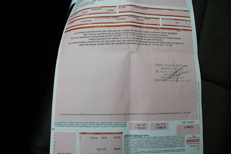 Photo 17 de l'offre de CITROEN C5 AIRCROSS FEEL BUSINESS 1L5 BLUEHDI 130 CV EAT8 BOITE AUTO CAMÃRA GPS 3D BLUETOOTH  JA 18 à 16990€ chez Bougel transactions